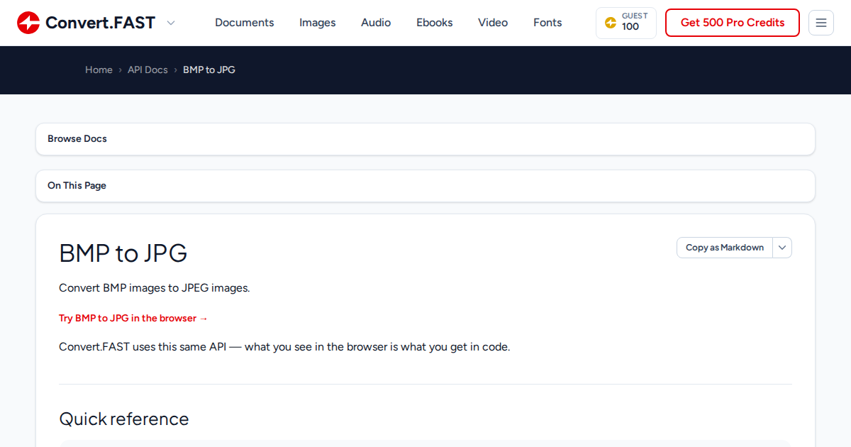 BMP to JPG | Convert.Fast API