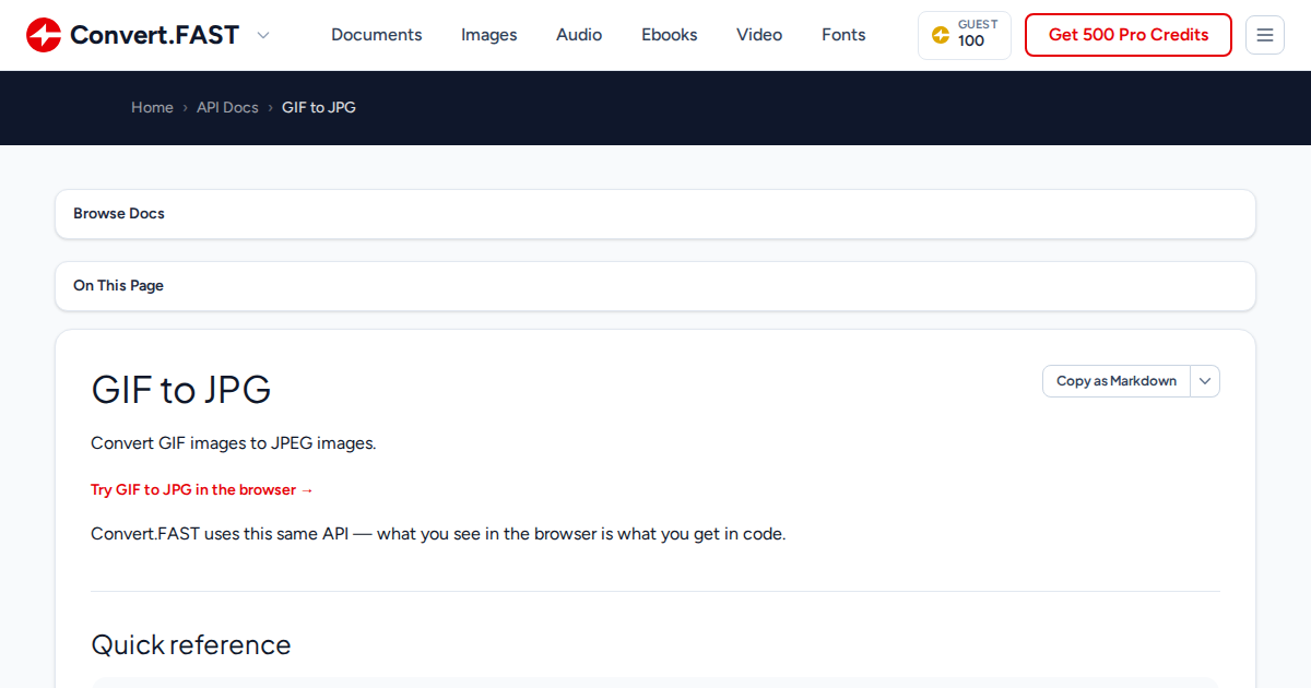 GIF to JPG | Convert.Fast API