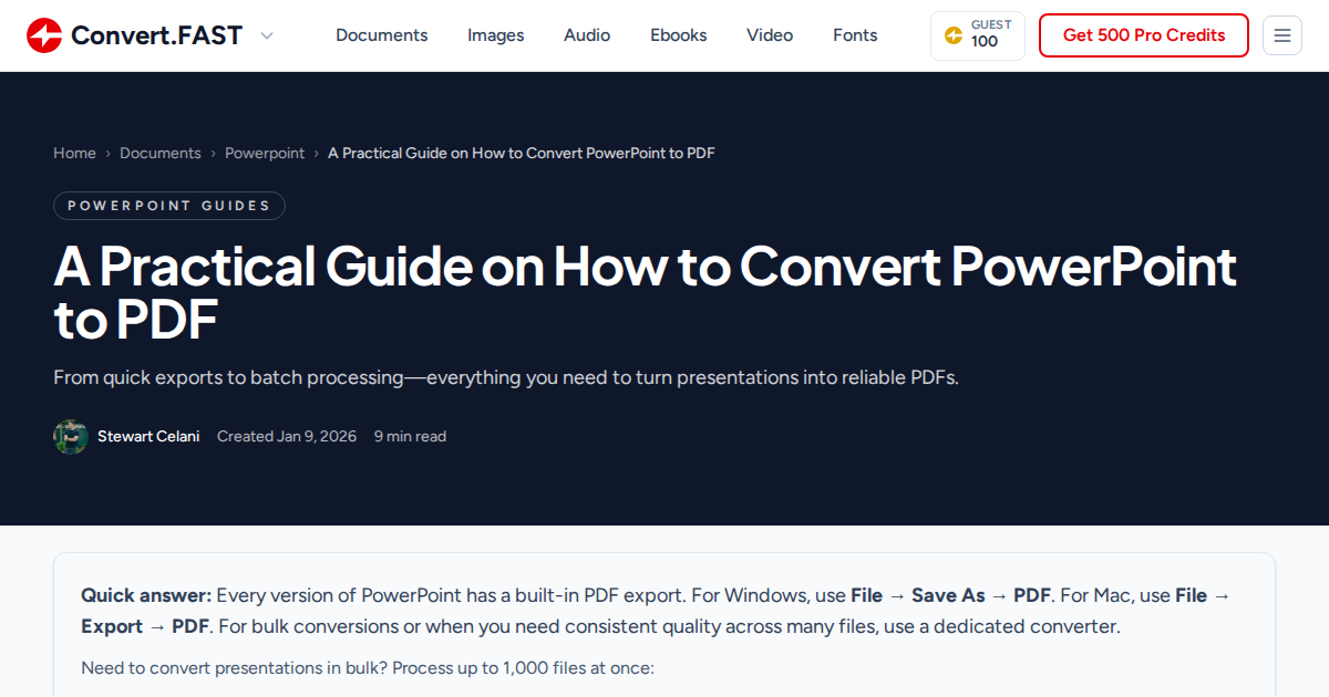 A Practical Guide on How to Convert PowerPoint to PDF