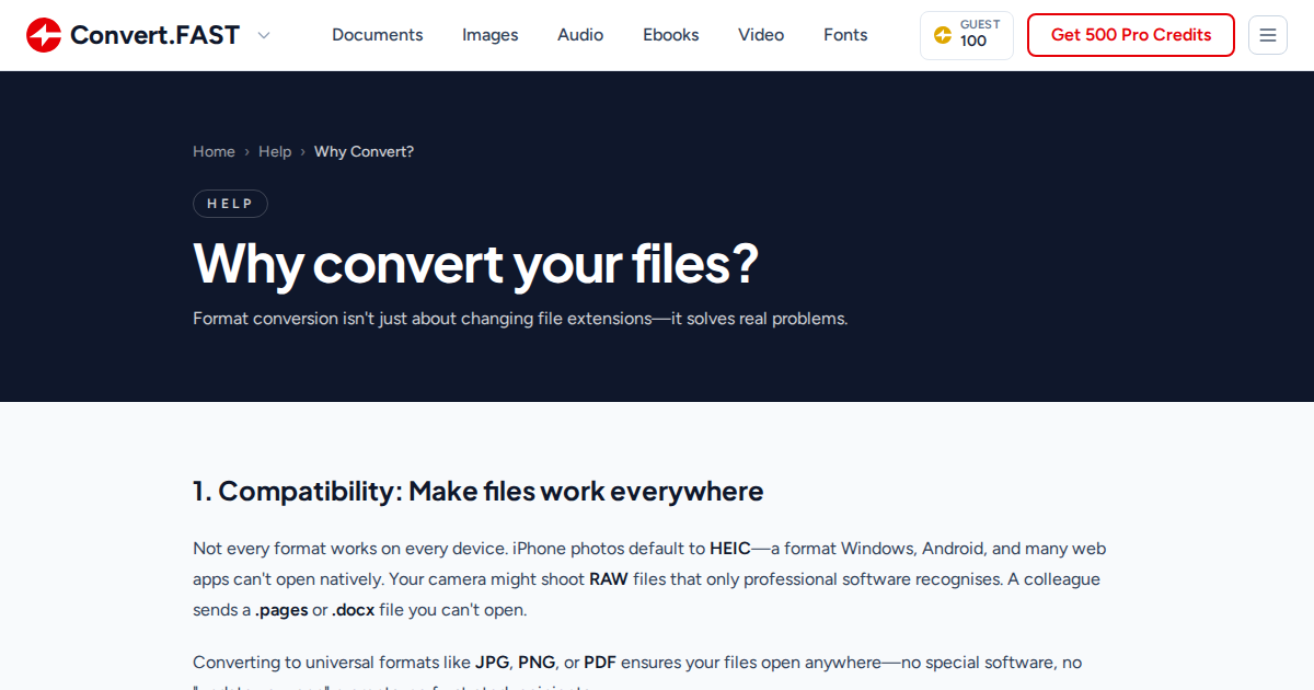 Convert Centre Why Convert Your Files? | Help Center
