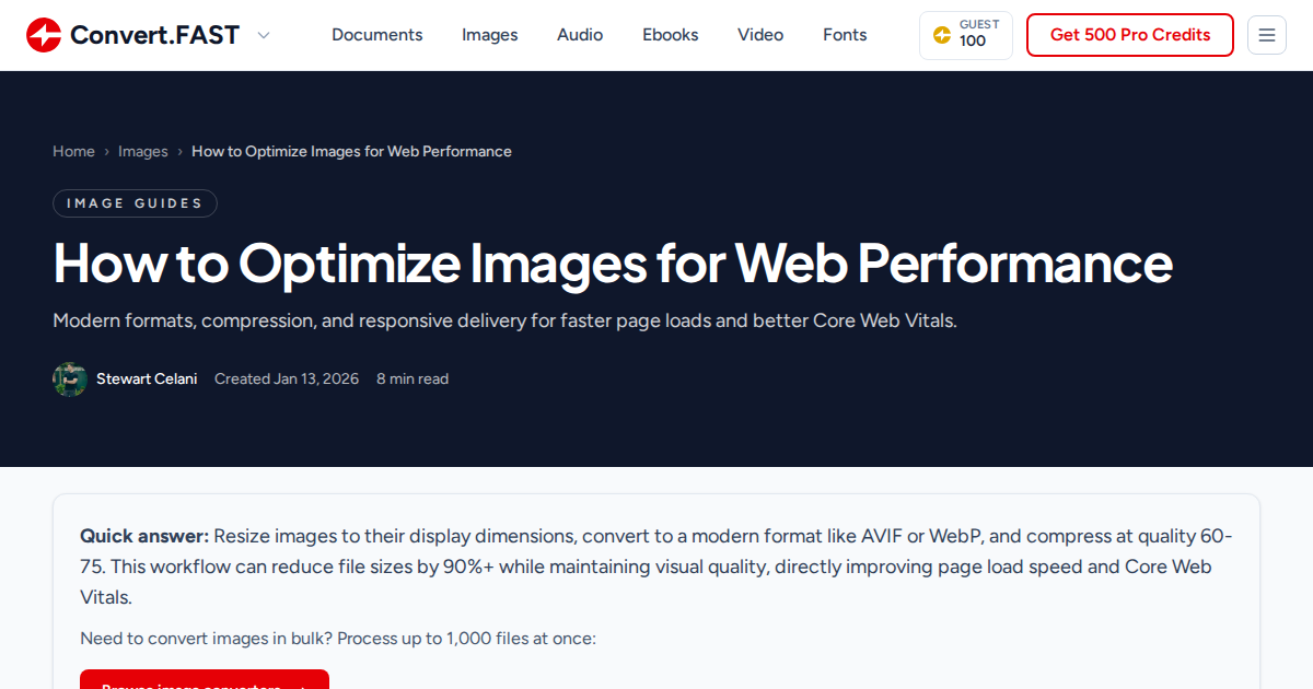 Optiization Images How to Optimize Images for Web Performance