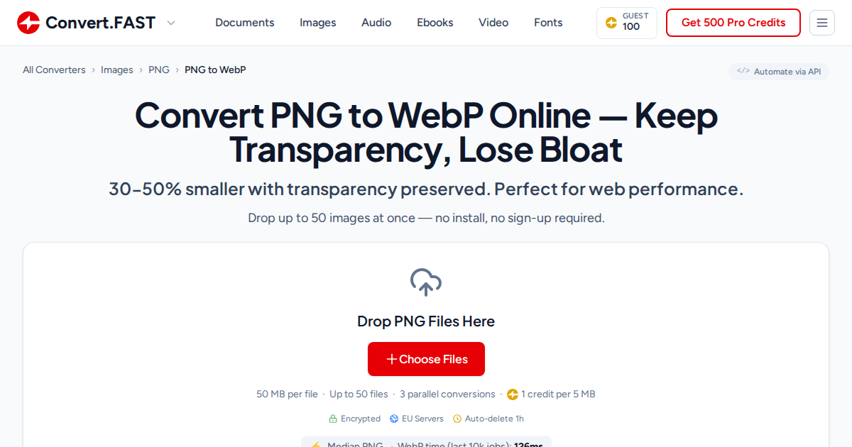 Convert PNG to WebP Instantly - Batch 50 Files Free